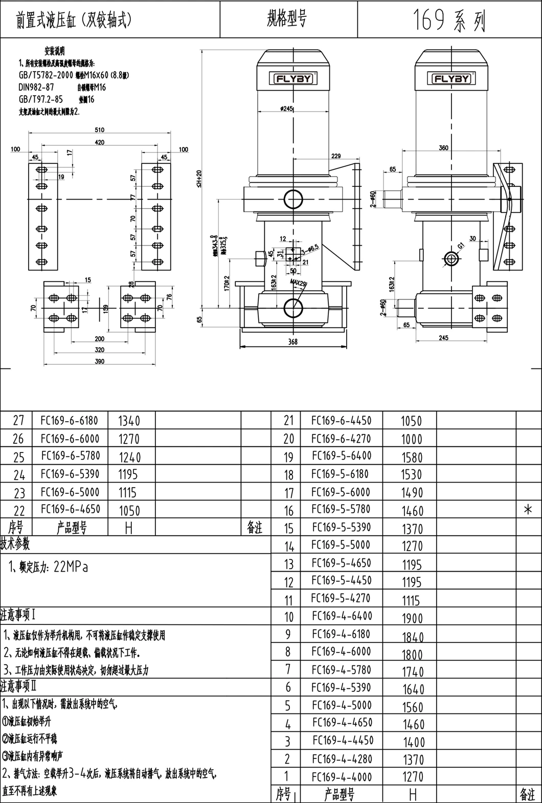 Dump Truck and Tipper Truck and Trailer Components of a Hydraulic Pneumatic Linear Actuator FC-Series