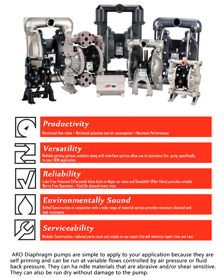 Aro Aluminum Alloy LPG Transfer Diaphragm Pump for Lubricating Oil